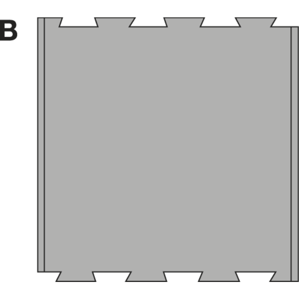 Matte IND 750x750mm (B) Mittelstück grau